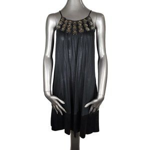 Thomas Wylde Black Dress Embellished Silver Snap Extra Small XS